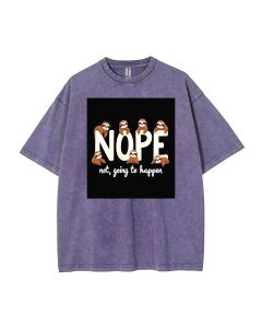 Sloth Nope Unisex Teen T-Shirt - Summer Casual Wear for School & Weekends | Men's Flannel & Oversized Style | Perfect Birthday & Holiday Gift