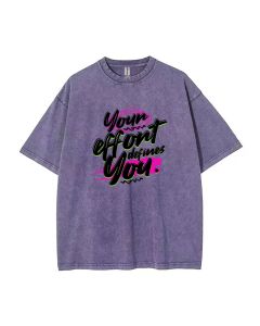 Your Effort Defines You Pink Mineral Wash T-Shirt - Unisex Tee for Casual & Beach Wear, Ideal for Teens - Cool Classic T-Shirt for Summer & Holidays