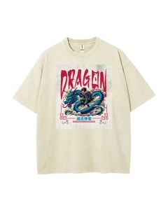 90s Blue Fire Dragon Legendary Unisex Teen T-Shirt - School & Weekend Casual Wear | Birthday & Holiday Gift | Men's Oversized Flannel Style