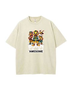 Born To Be Awesome Unisex Teen T-Shirt - Casual Summer Wear for School & Weekends | Birthday & Holiday Gift | Men's Flannel & Oversized Style