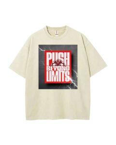 Push Beyond Limits Red Unisex Teen T-Shirt - Summer Casual Flannel for School & Weekends | Birthday & Holiday Gift | Oversized Style Men's Wear