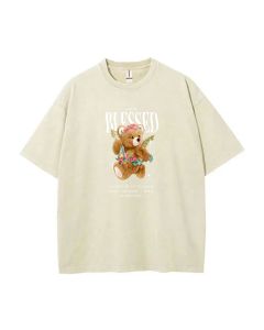 Teddy Bear-67 Mineral Wash T-Shirt for Unisex Teens - Cool Beach & Casual Wear - Classic T-Shirt - Perfect Gift for Summer and Holidays!