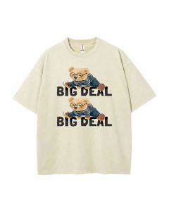 Teddy Big Deal Mineral Wash T-Shirt - Unisex Beach & Casual shirt | Cool & Classic Tee for Teens - Great for School, Gifts, Summer & Holidays