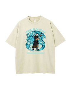 Trafalgar Law Mineral Wash T-Shirt - Trendy Beach Shirt for Teens, Perfect for Casual Wear and Gift-Giving - Cool and Classic Style