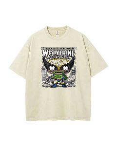 Zombie Wolverine Mineral Wash T-Shirt | Unisex Tee for Casual Wear & Gifts | Cool Beach Shirt | Classic Tee for Teens | Shop Now!