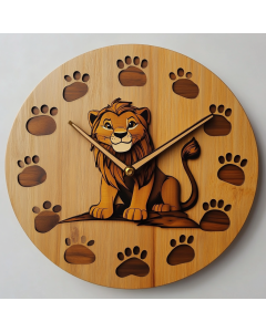 Custom Simba lion, Wooden Wall Clock for Home Decor in Living Room, Kitchen and Kid Decorations Gifts