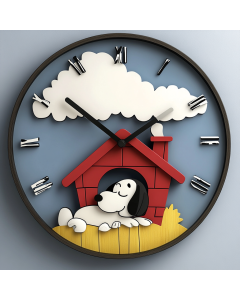 Custom Snoopy, Wooden Wall Clock for Home Decor in Living Room, Kitchen and Kid Decorations Gifts