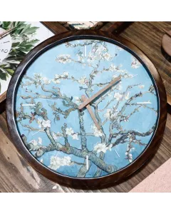 Custom Almond blossom, Wooden Wall Clock for Home Decor in Living Room, Kitchen and Kid Decorations Gifts