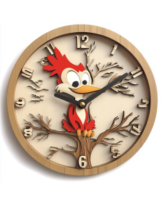 Custom Woody woodpecker, Wooden Wall Clock for Home Decor in Living Room, Kitchen and Kid Decorations Gifts