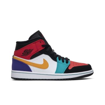 Jordan 1 Mid Bred Multi-Color - Vibrant Mid Top Sneakers