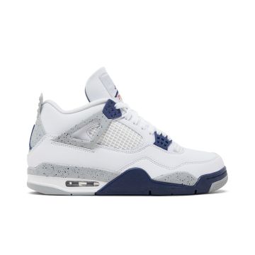 Jordan 4 Retro White Midnight Navy - Classic Retro Basketball Sneakers