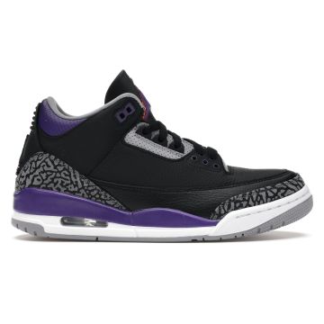 Jordan 3 Retro Black Court Purple - Stylish Retro Basketball Sneakers