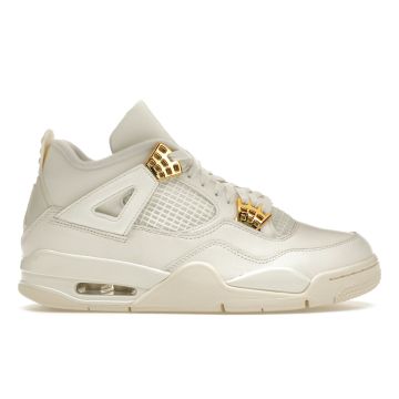 Air Jordan 4 Retro 'White & Metallic Gold' – Women's Sneakers