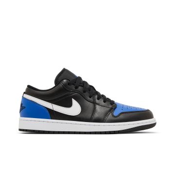 Jordan 1 Low Black Royal Toe 553558-042 | Black White Game Royal Leather Sneaker