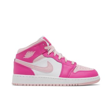 Jordan 1 Mid GS “Fierce Pink” White/Medium Soft Pink/Fierce Pink | FD8780-116