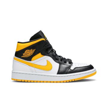 Jordan 1 Mid Laser Orange Black Women’s CV5276-107 | White Yellow Black Retro Sneakers