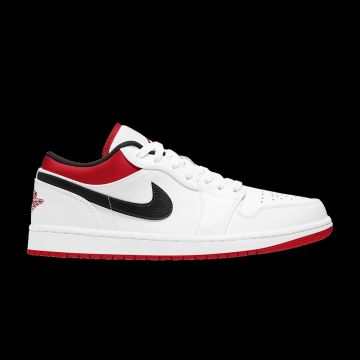 Jordan 1 Low White University Red Black 553558-118 | White University Red Black Leather Sneaker