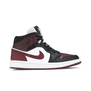 Air Jordan 1 Mid SE “Gold Pendants” — Black/Dark Beetroot/White | CZ4385-016