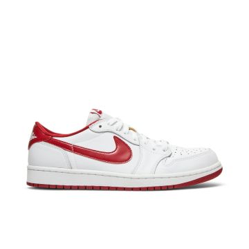 Jordan 1 Retro Low White Varsity Red 705329-101 | White Varsity Red Retro Leather Sneaker