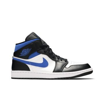 Jordan 1 Mid White Black Racer Blue 554724-140 | White Black Racer Blue Premium Sneaker