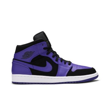Jordan 1 Mid Black Dark Concord 554724-051 | Black Dark Concord White Leather Sneaker