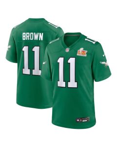 A.J. Brown 11 Philadelphia Eagles Super Bowl LIX 2nd Alternate Game Jersey – Kelly Green