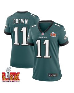 A.J. Brown #11 Philadelphia Eagles Super Bowl LIX Women’s Jersey – Midnight Green