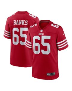Aaron Banks 65 San Francisco 49ers Game Men Jersey – Scarlet