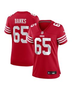 Aaron Banks 65 San Francisco 49ers Women’s Game Jersey – Scarlet
