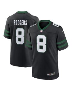 Aaron Rodgers 8 New York Jets Alternate Game Men Jersey – Legacy Black
