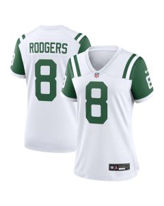 Aaron Rodgers 8 New York Jets Women’s Classic Alternate Game Jersey – White
