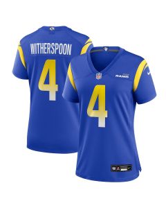 Ahkello Witherspoon 4 Los Angeles Rams Women’s Team Game Jersey – Royal