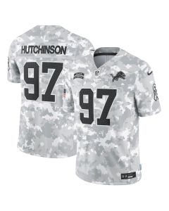 Aidan Hutchinson 97 Detroit Lions 2024 Salute to Service Limited Men Jersey – Arctic Camo