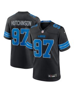 Aidan Hutchinson 97 Detroit Lions 2nd Alternate Game Jersey – Men, Black