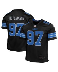 Aidan Hutchinson 97 Detroit Lions Alternate Player Game YOUTH Jersey – Black