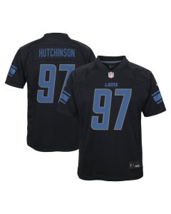 Aidan Hutchinson 97 Detroit Lions Fashion Game YOUTH Jersey – Black