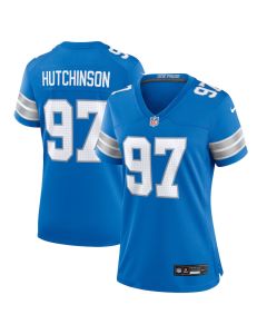 Aidan Hutchinson 97 Detroit Lions Women’s Team Game Jersey – Blue