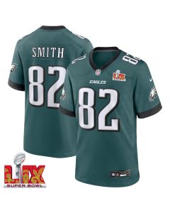 Ainias Smith #82 Philadelphia Eagles Super Bowl LIX Jersey – Men’s – Midnight Green
