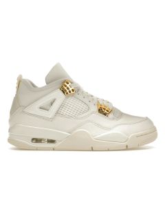 Air Jordan 4 Retro 'White & Metallic Gold' – Women's Sneakers