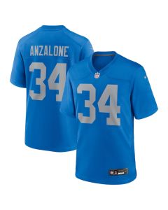 Alex Anzalone 34 Detroit Lions Alternate Game Men Jersey – Blue