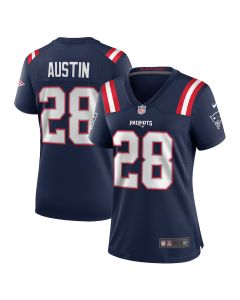 Alex Austin 28 New England Patriots Women’s Team Game Jersey – Navy
