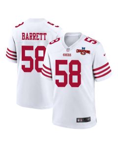 Alex Barrett 58 San Francisco 49ers NFC Champions Patch Game Men Jersey – White