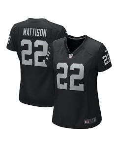 Alexander Mattison 22 Las Vegas Raiders Women’s Team Game Jersey – Black