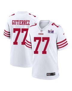 Alfredo Gutierrez 77 San Francisco 49ers Super Bowl LVIII Patch Game Men Jersey – White