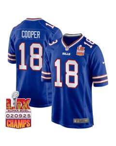Amari Cooper 18 Buffalo Bills Super Bowl LIX Champions Patch Game Men Jersey – Royal