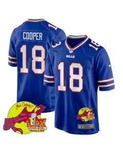 Amari Cooper 18 Buffalo Bills Super Bowl LIX New Orleans Patch Game Men Jersey – Royal