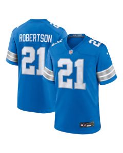 Amik Robertson 21 Detroit Lions Team Game Men Jersey – Blue