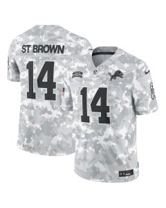 Amon-Ra St. Brown 14 Detroit Lions 2024 Salute to Service Limited Men Jersey – Arctic Camo