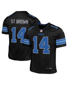 Amon-Ra St. Brown 14 Detroit Lions Alternate Player Game YOUTH Jersey – Black