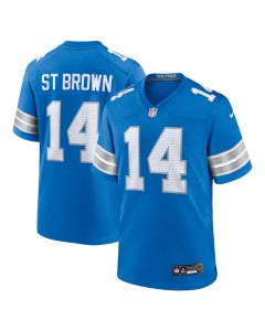 Amon-Ra St. Brown 14 Detroit Lions Game Jersey – Men, Blue